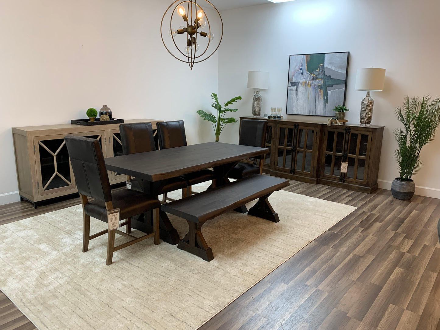 Bartholomew 72" Teak Live Edge Dining Table - Natural + Black