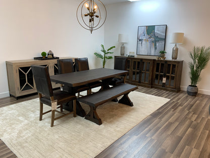 Bartholomew 72" Teak Live Edge Dining Table - Natural + Black