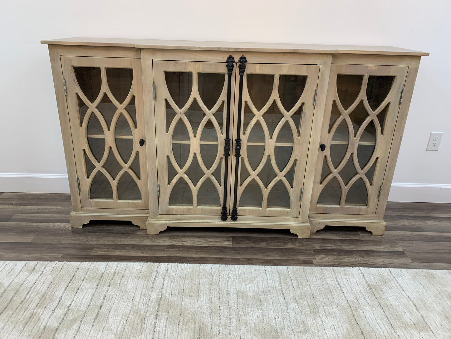 Clarissa 72" Acacia 4 Door Breakfront Sideboard - New White Wash