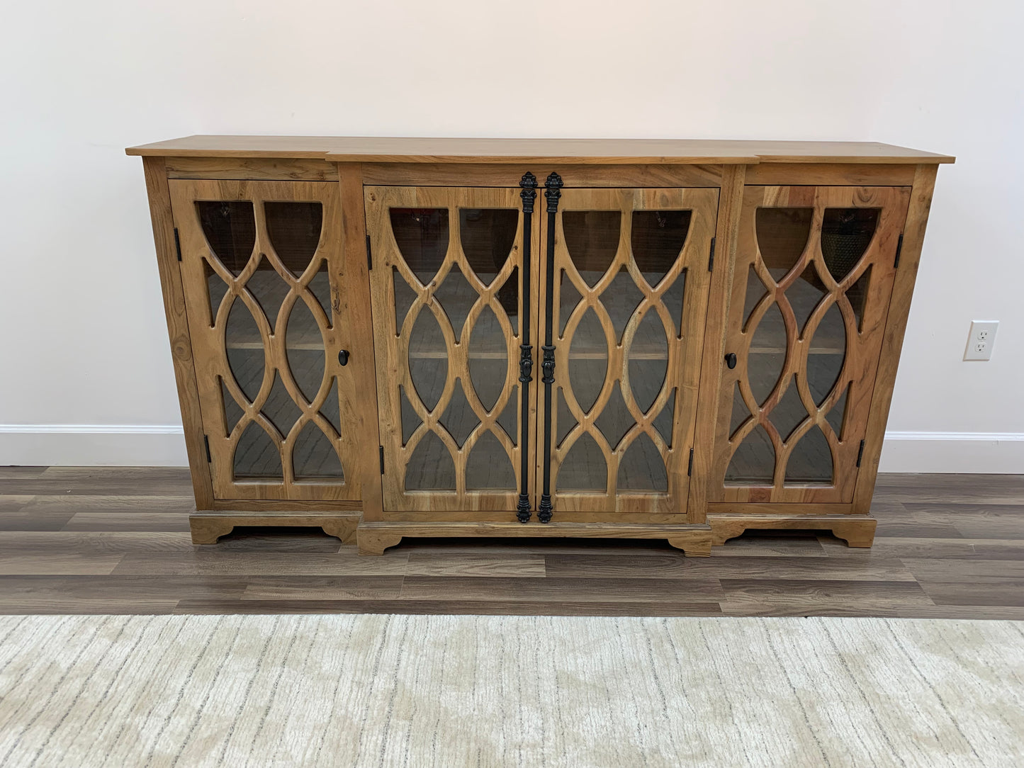 Clarissa 72" Acacia 4 Door Breakfront Sideboard - Natural