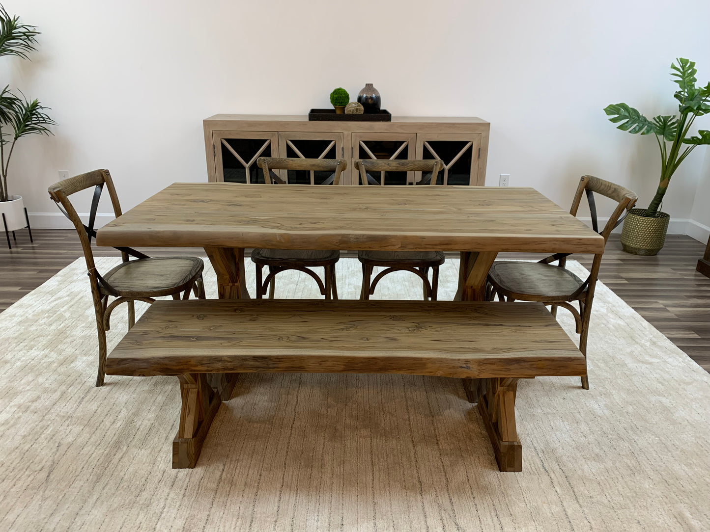 Bartholomew 72" Teak Live Edge Dining Table - Natural