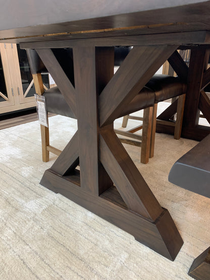 Bartholomew 72" Teak Live Edge Dining Table - Natural + Black