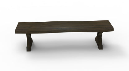 Bartholomew Teak Live Edge Dining Bench - Natural + Black