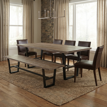 Wallace 120" Oak Dining Table - Sandblasted Natural