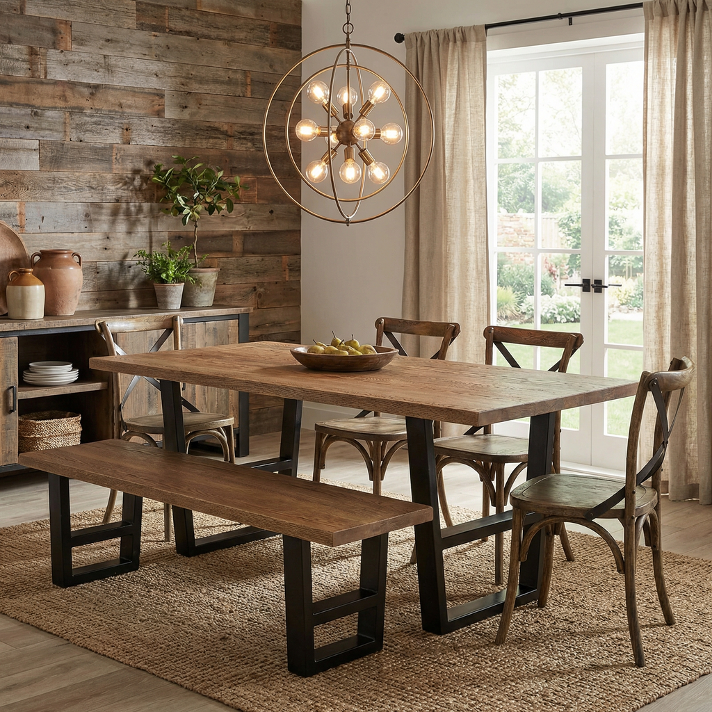 Wallace 72" Oak Dining Bench - Sandblasted Natural