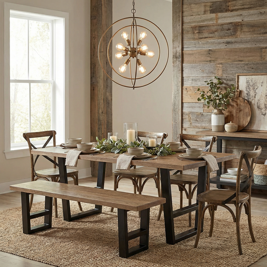 Wallace 84" Oak Dining Table - Sandblasted Natural