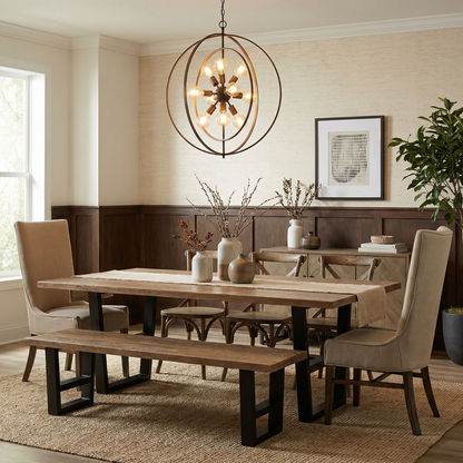 Wallace 96" Oak Dining Table - Sandblasted Natural