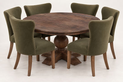 Weston 72" Acacia Round Dining Table - Smoke