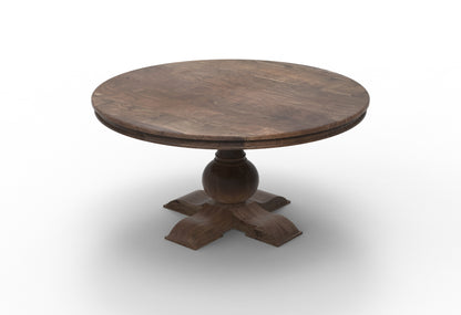 Weston 60" Acacia Round Dining Table - Natural + Smoke