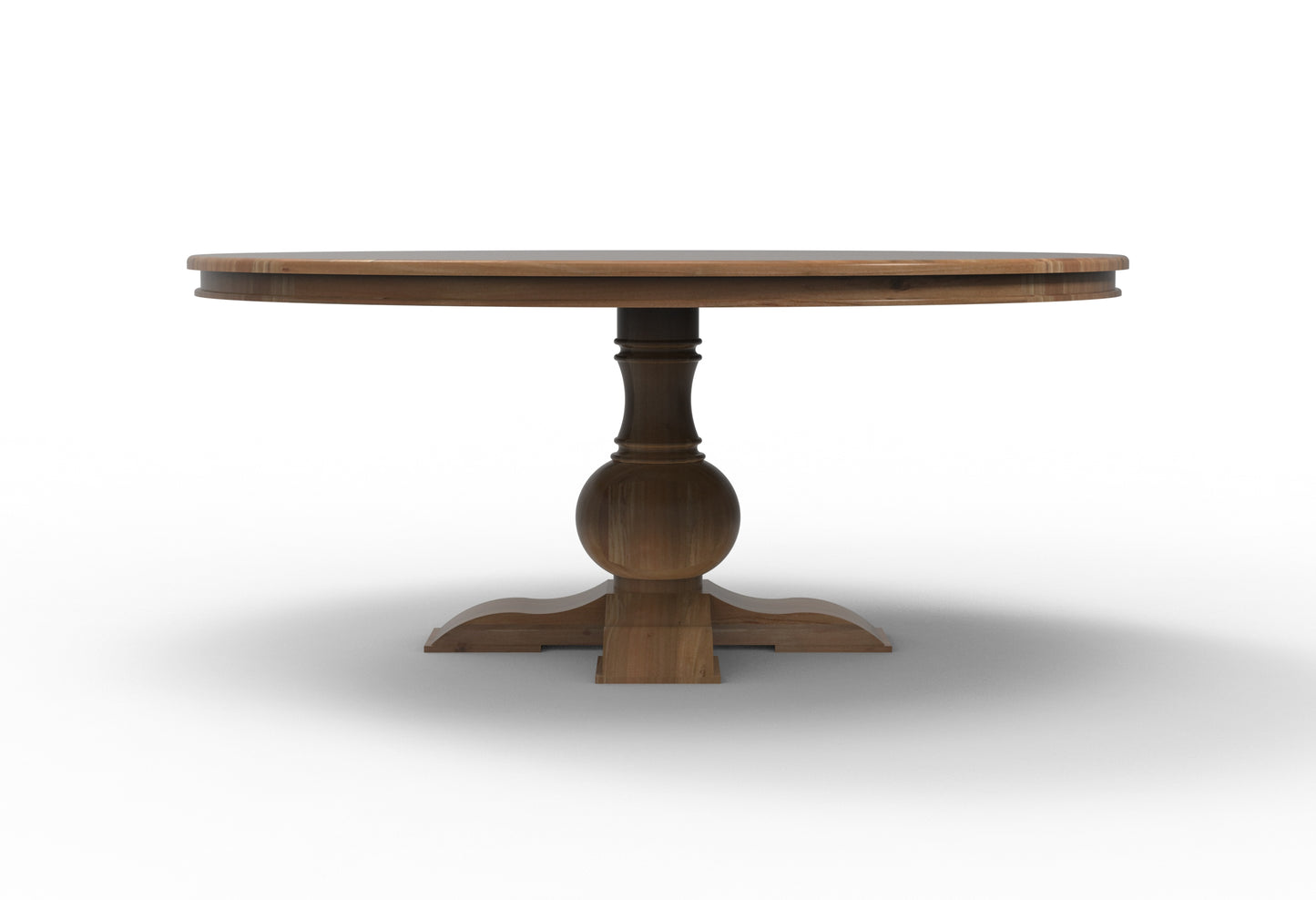 Weston 72" Acacia Round Dining Table - Natural + Gray