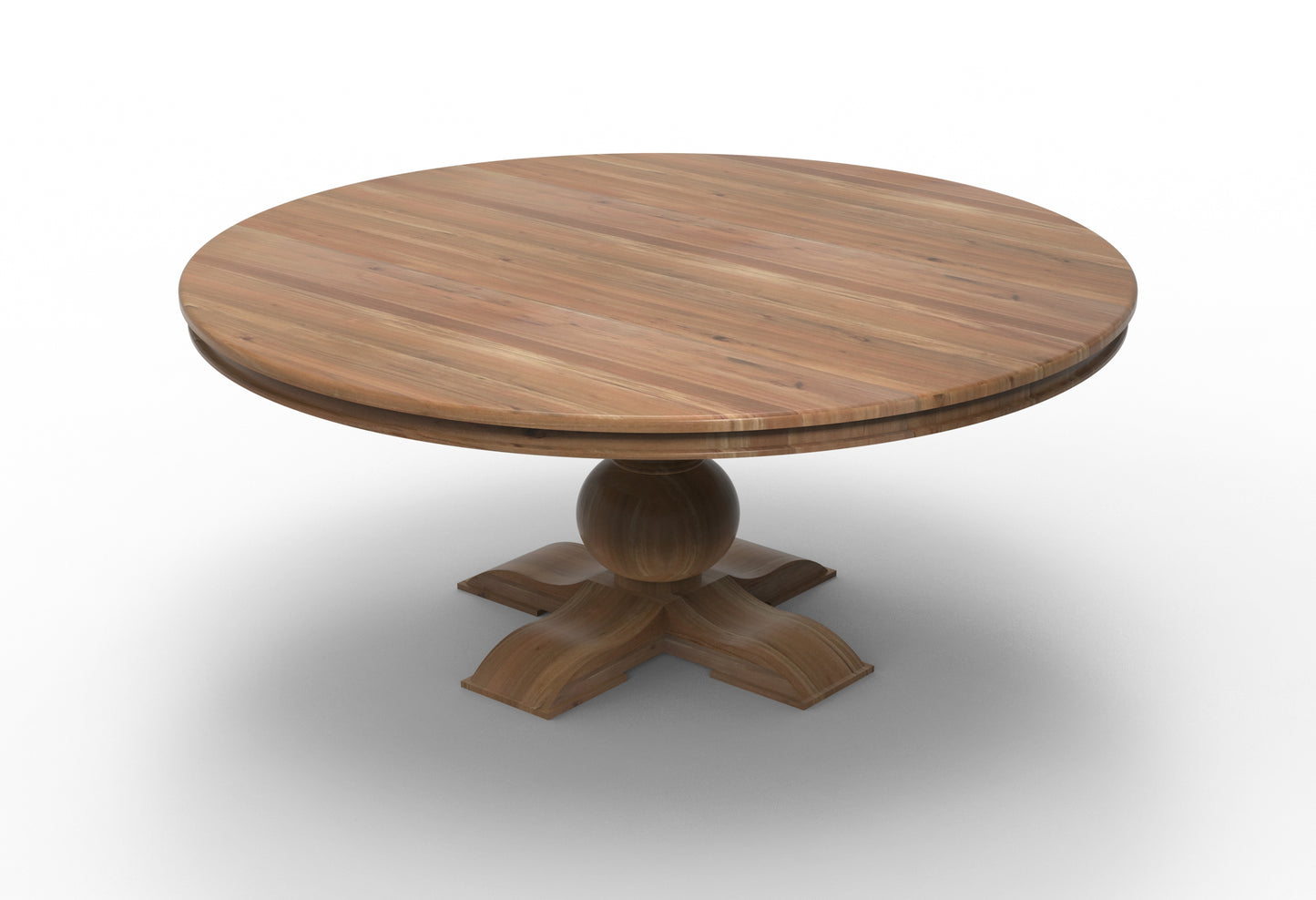 Weston 72" Acacia Round Dining Table - Natural + Gray