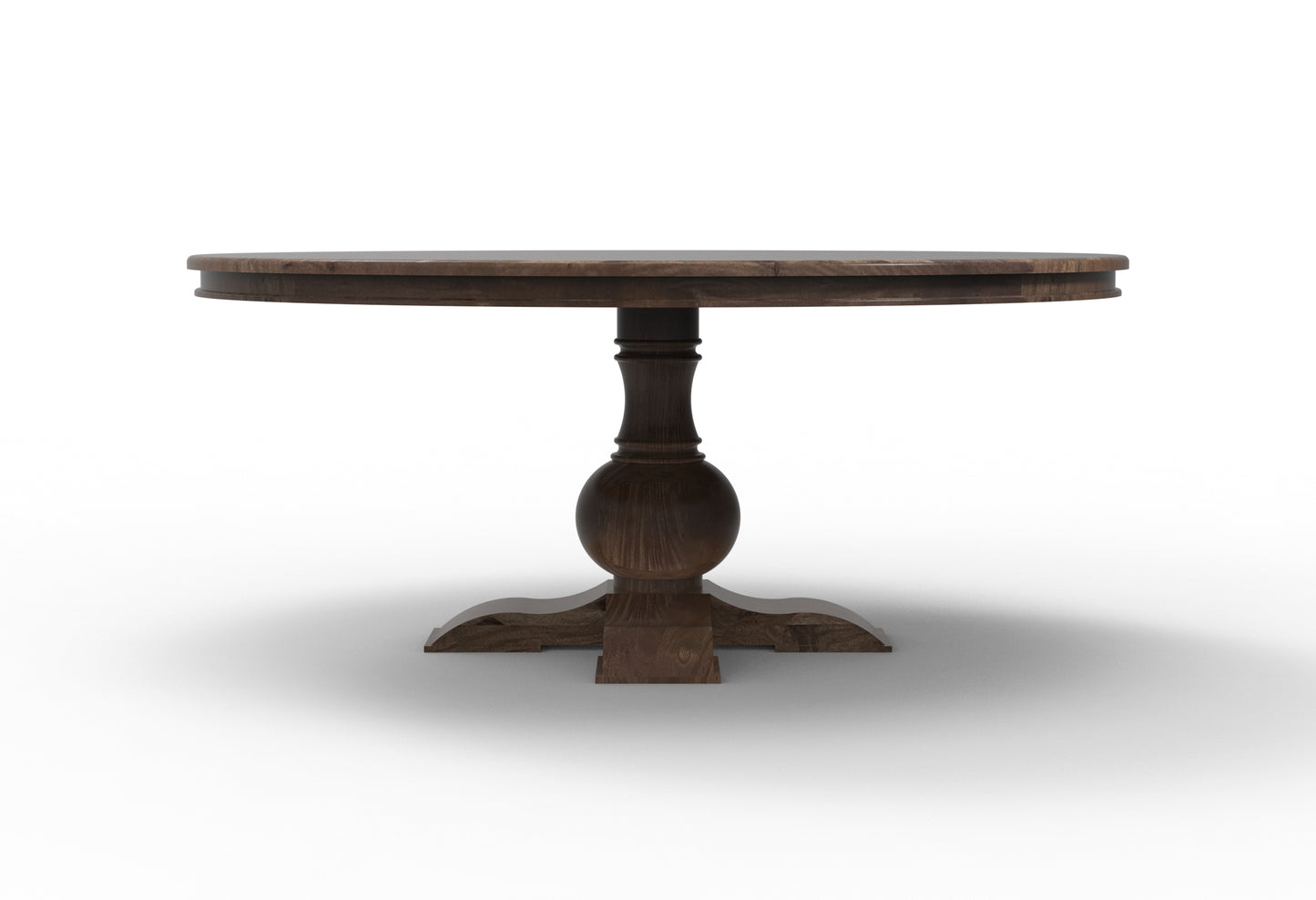 Weston 72" Acacia Round Dining Table - Natural + Smoke