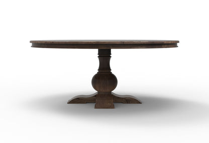 Weston 72" Acacia Round Dining Table - Natural + Smoke