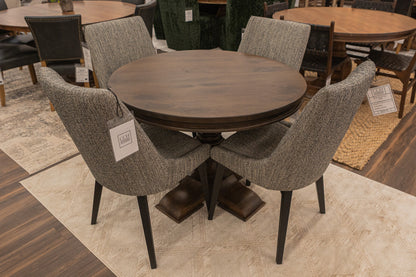 Weston 42" Acacia Round Dining Table - Natural + Black