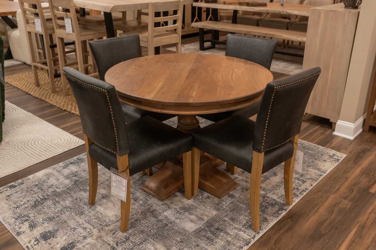 Weston 42" Acacia Round Dining Table - Natural + Gray
