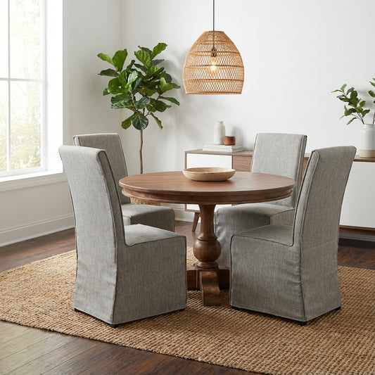 Weston 42" Acacia Round Dining Table - Natural + Gray