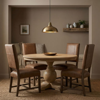 Weston 42" Acacia Round Dining Table - New White Wash