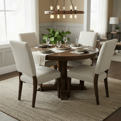 Weston 53" Acacia Round Dining Table - Natural + Gray