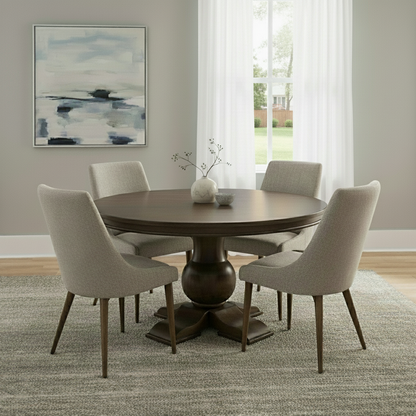Weston 53" Acacia Round Dining Table - Natural + Smoke