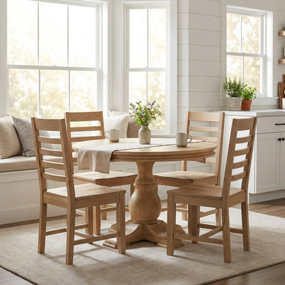 Weston 53" Acacia Round Dining Table - New White Wash