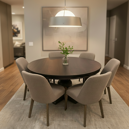 Weston 60" Acacia Round Dining Table - Natural + Black