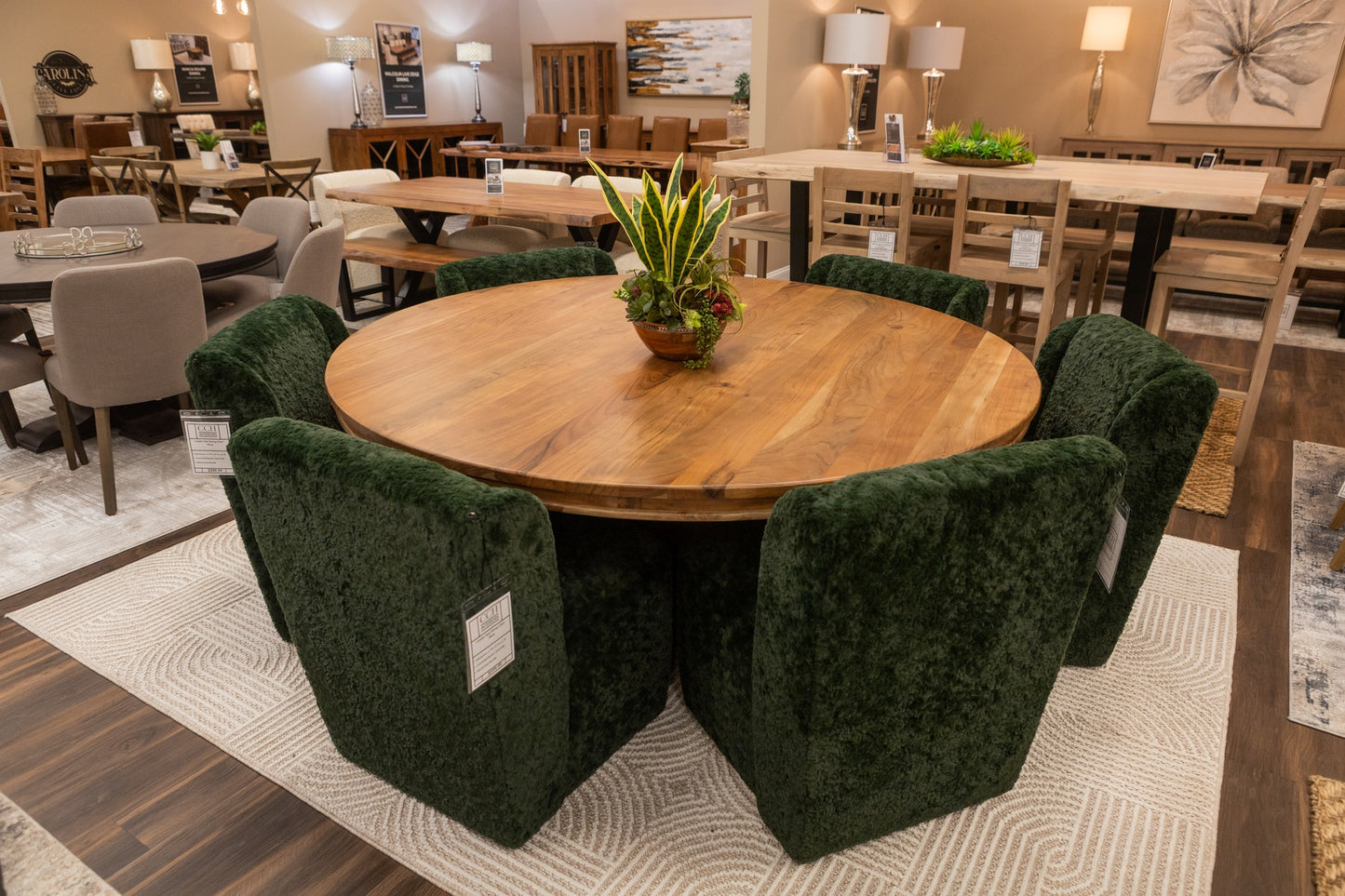 Weston 72" Acacia Round Dining Table - Natural