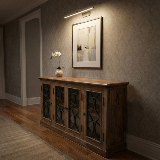 Wilhelm 76" 4 Door Sideboard - Natural + Smoke