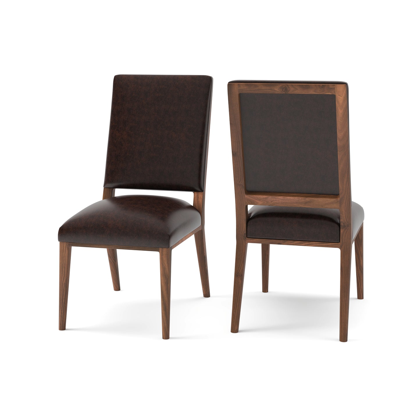 Willis Deconstructed Top Grain Leather Dining Chair -  Tobacco + Natural & Smoke