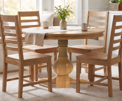Weston 53" Acacia Round Dining Table - White Wash