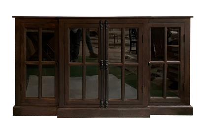 Billings 72" Acacia Breakfront 4 Door Sideboard - Black