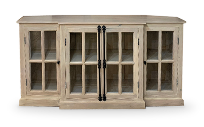 Billings 72" Acacia Breakfront 4 Door Sideboard - White Wash