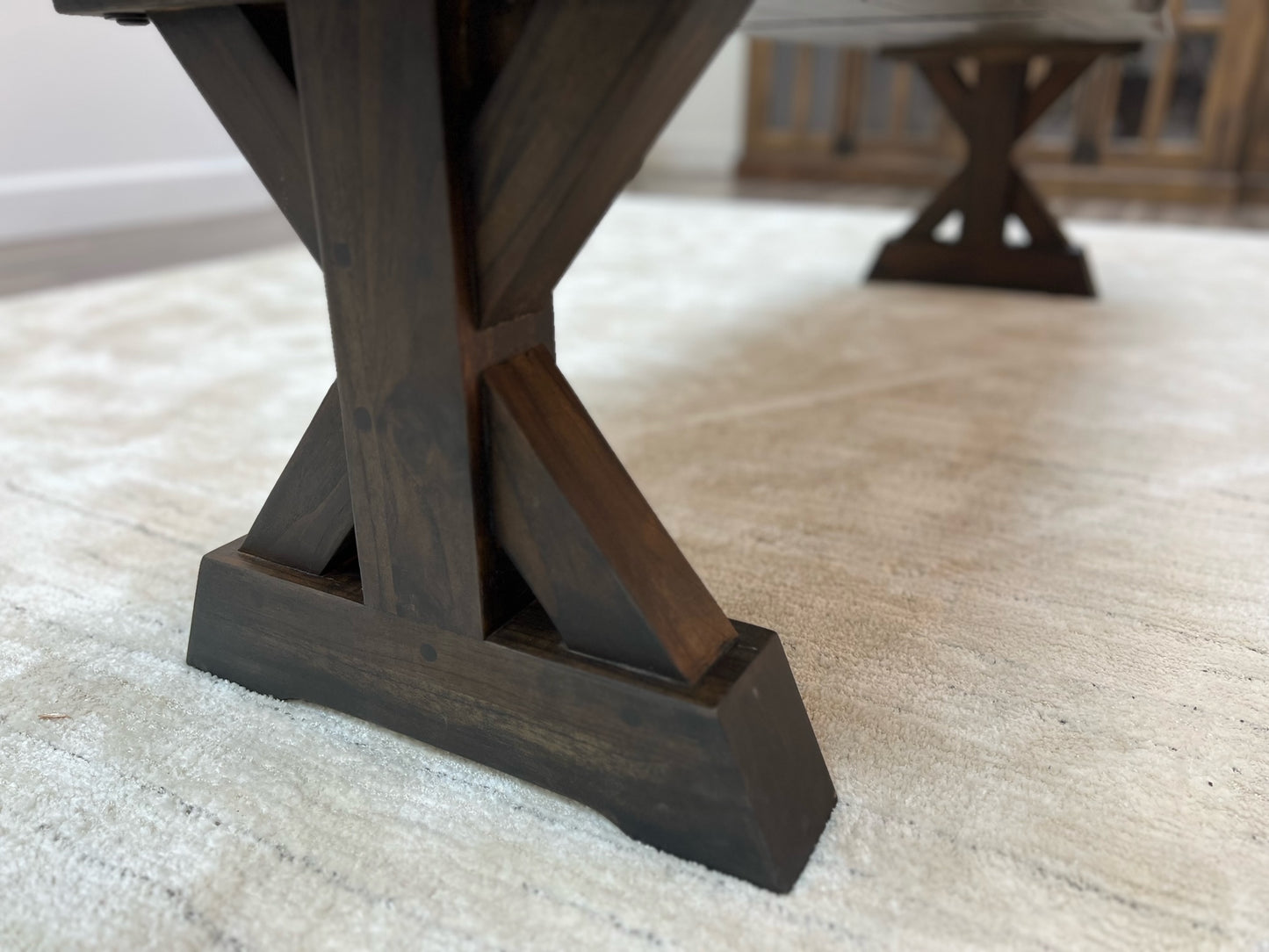 Bartholomew Teak Live Edge Dining Bench - Natural + Black