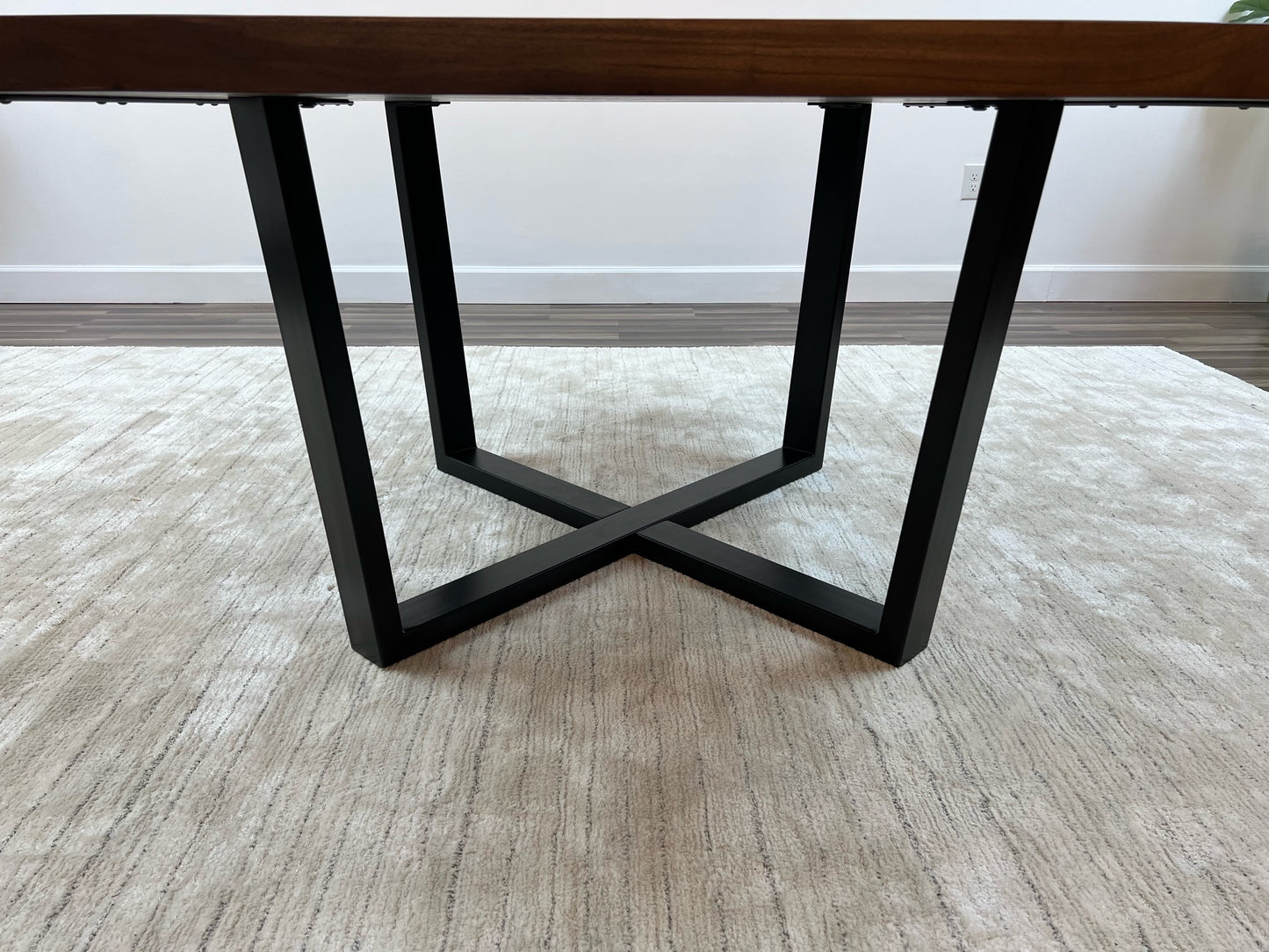 Maxwell Acacia 54" Square Dining Table - Natural + Smoke BASE