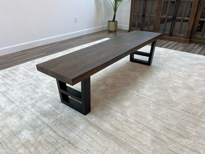 Maxwell 72" Acacia Dining Bench - Natural + Smoke