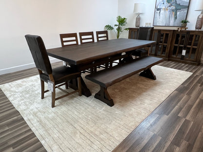 Bartholomew 96" Teak Live Edge Dining Table - Natural + Black