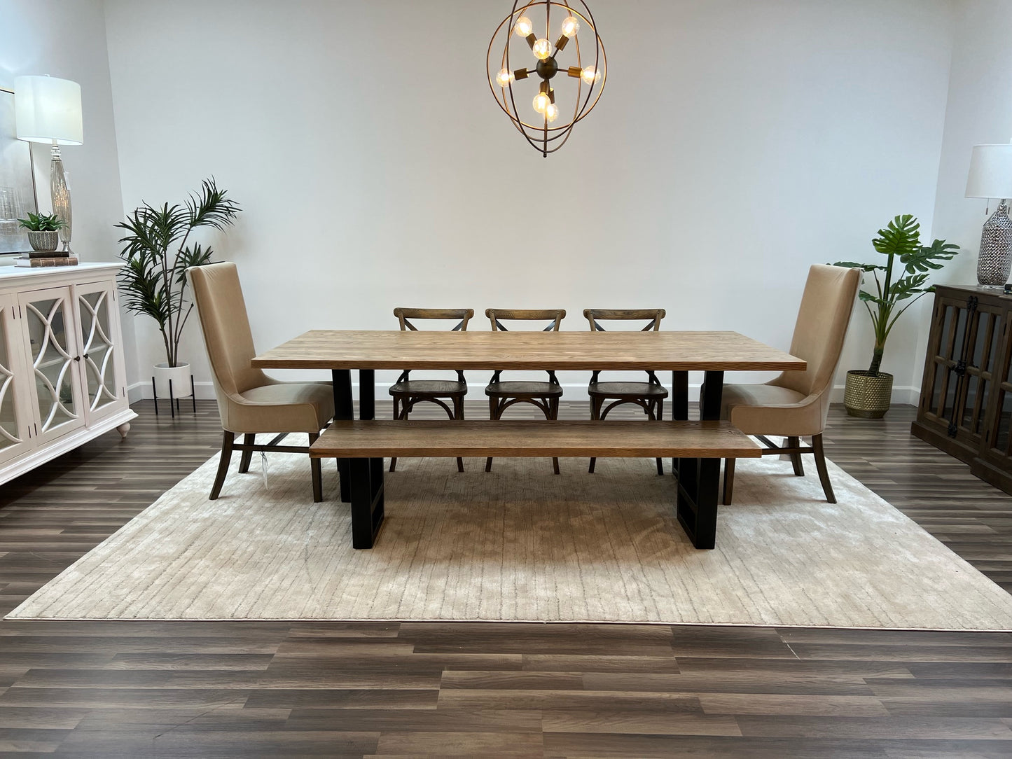 Wallace 96" Oak Dining Table - Sandblasted Natural
