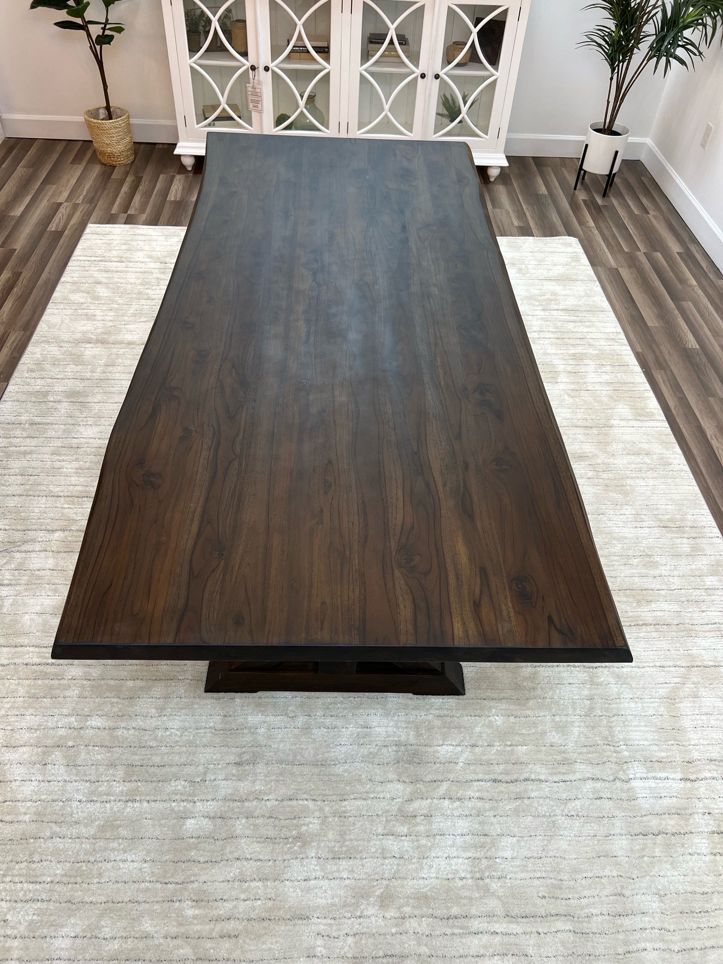 Bartholomew 96" Teak Live Edge Dining Table - Natural + Black