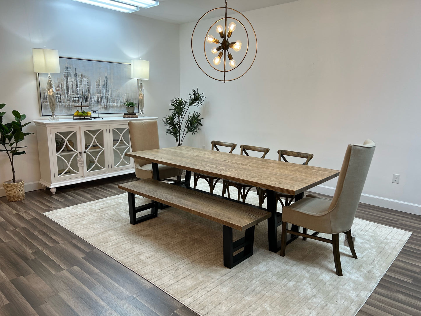 Wallace 96" Oak Dining Table - Sandblasted Natural