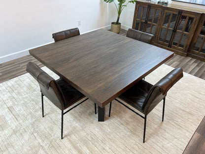 Maxwell Acacia 54" Square Dining Table - Natural + Smoke BASE