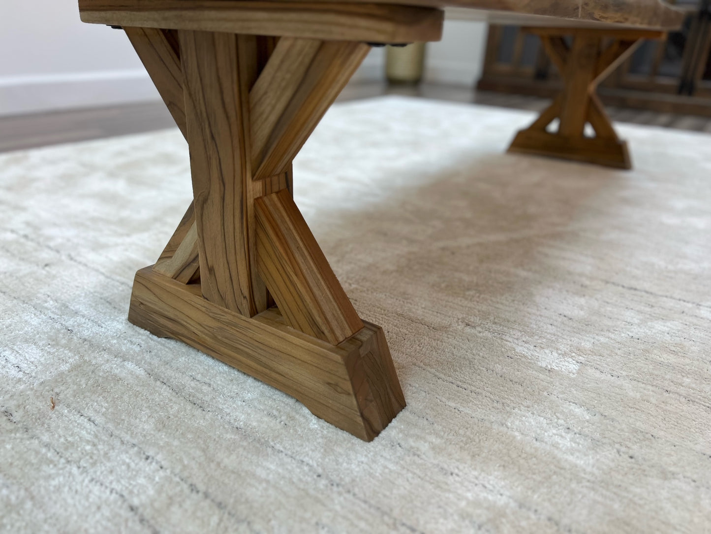 Bartholomew Teak Live Edge Dining Bench - Natural