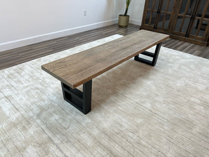 Wallace 72" Oak Dining Bench - Sandblasted Natural