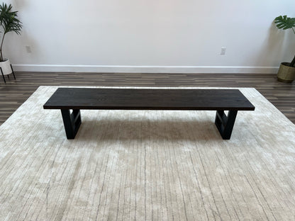 Wallace 84" Oak Dining Bench - Sandblasted Black
