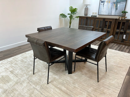 Maxwell Acacia 54" Square Dining Table - Natural + Smoke BASE