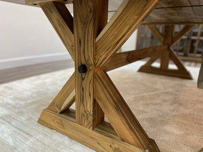 Bartholomew 96" Teak Live Edge Dining Table - Natural