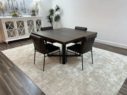 Maxwell Acacia 54" Square Dining Table - Natural + Smoke BASE