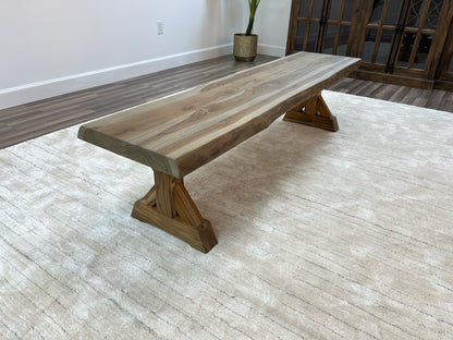 Bartholomew Teak Live Edge Dining Bench - Natural