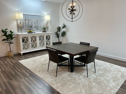 Maxwell Acacia 54" Square Dining Table - Natural + Smoke BASE