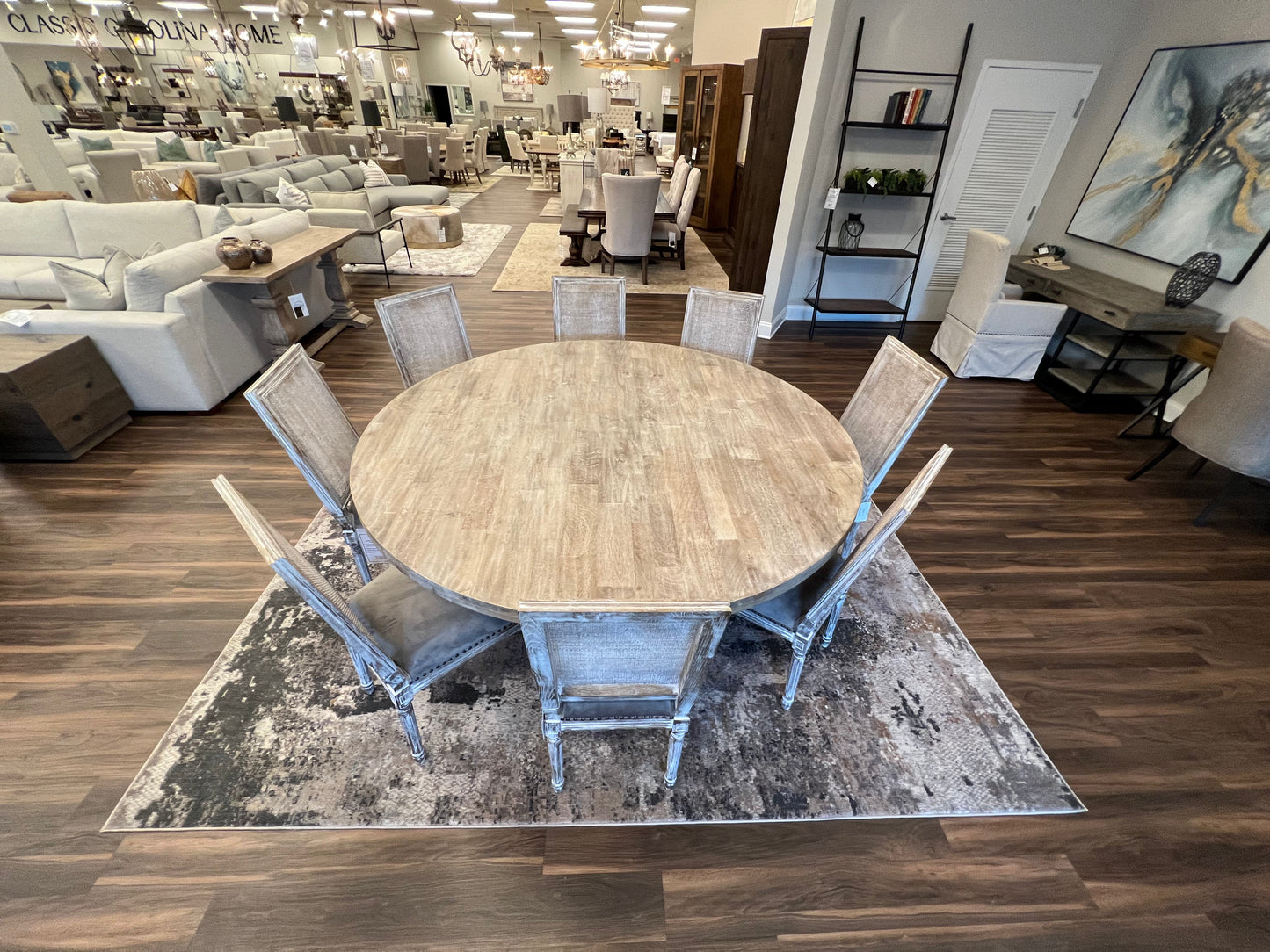 Drake 72" Round Dining Table - Sand Wash