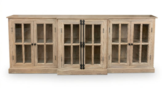 Billings 100" Breakfront 6 Door Sideboard - White Wash