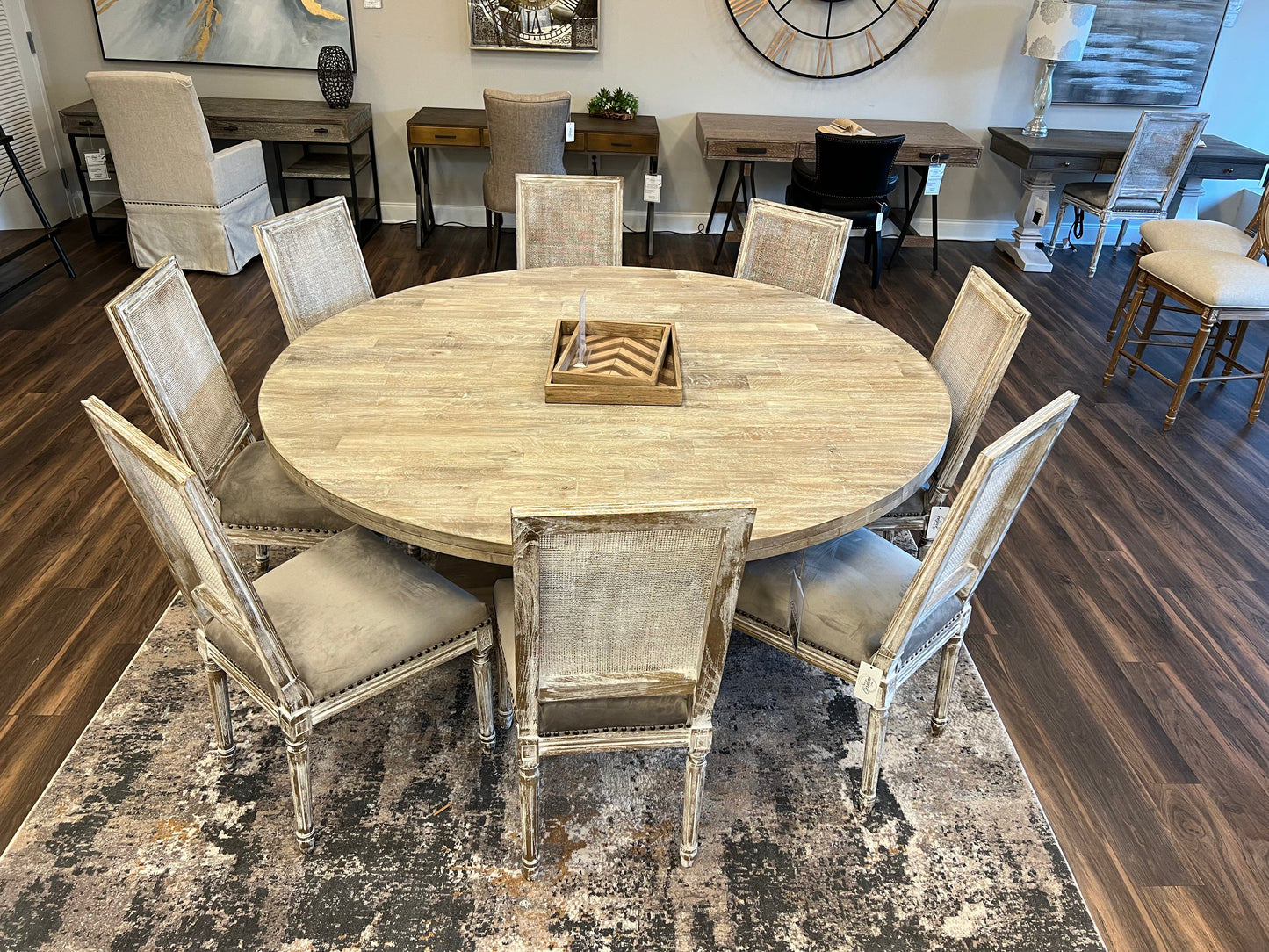 Drake 72" Round Dining Table - Sand Wash